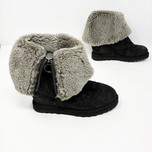 Ash Yorkie Sheep Skin Black Wedge Black Boot 39 (8.5) - Picture 2 of 11